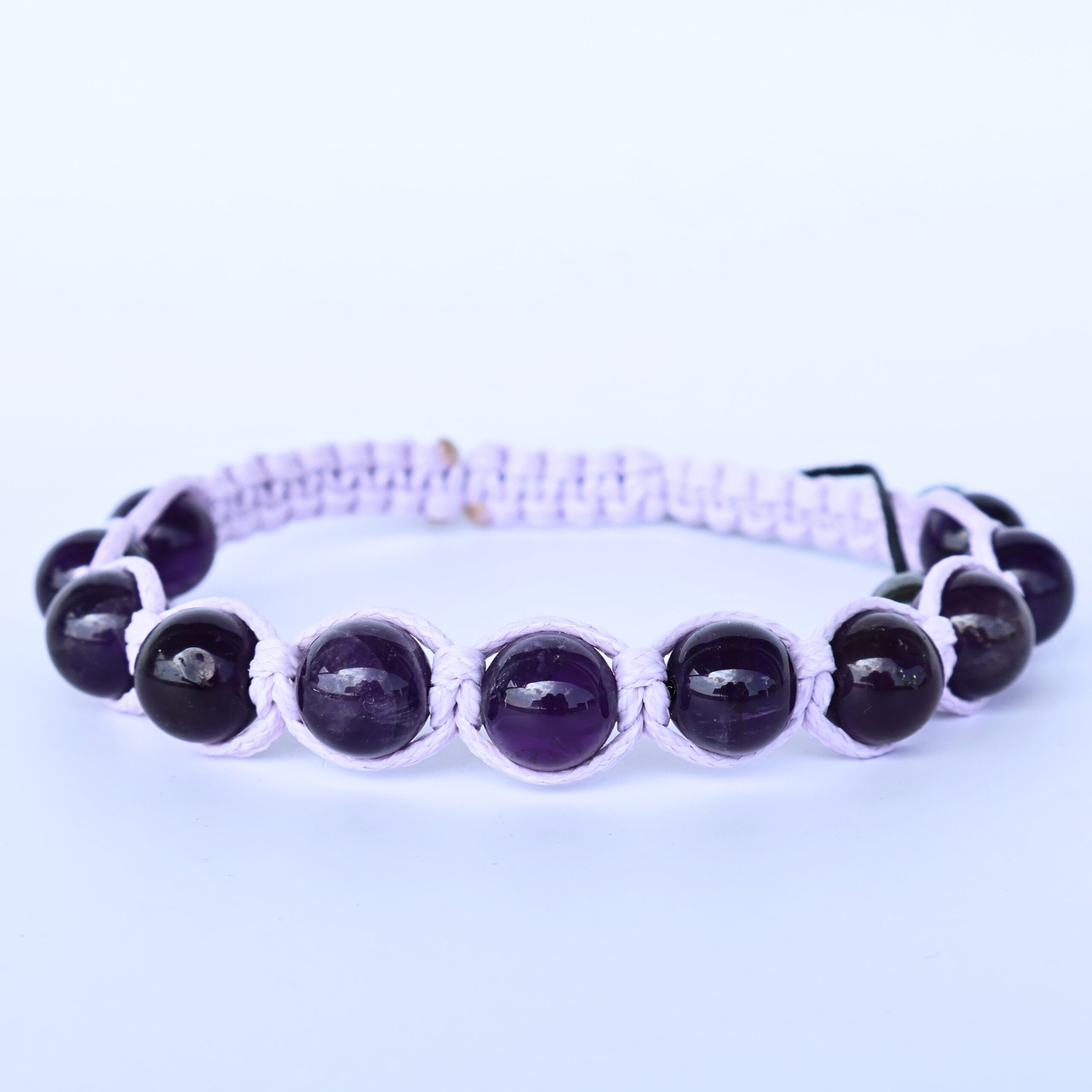 Brățara handmade cu Ametist, reglabilă, sfere de 8mm, pentru protectie, vindecare si intuitie 1 Brățara handmade cu Ametist, reglabilă, sfere de 8mm, pentru protectie, vindecare si intuitie